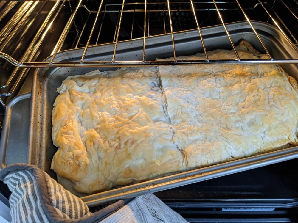 oven baked pastie slice