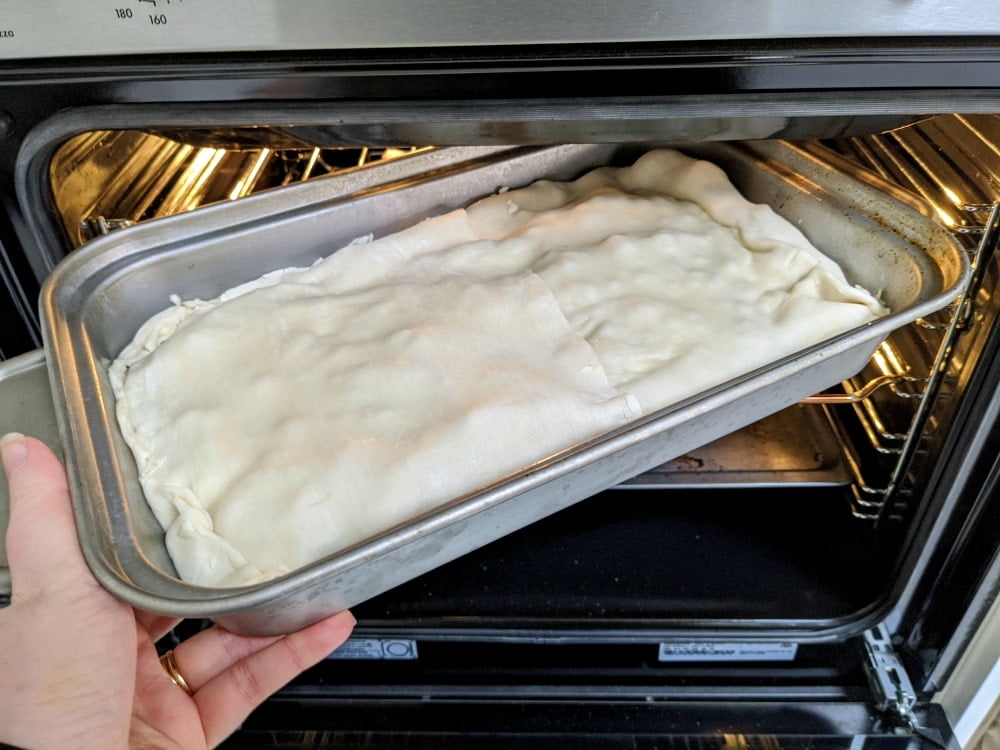 pastie slice in oven