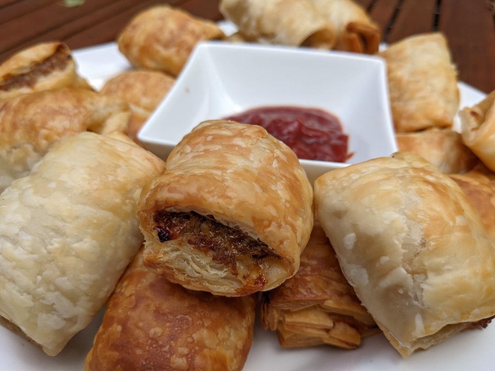 tasty homemade sausage rolls