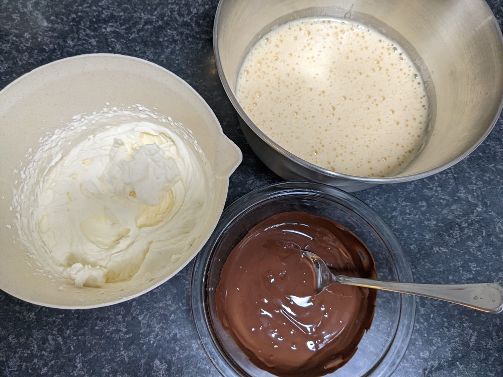 making chocolate mousse